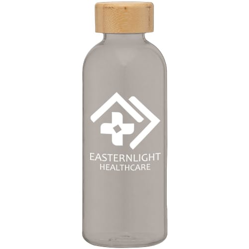 Personalised 650ml RPET Water Bottle with Bamboo Lid with a design from Total Merchandise