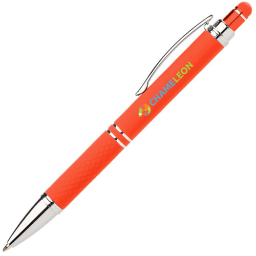Custom branded Phoenix Softy Brights Grel Stylus Pen with a design from Total Merchandise - Orange