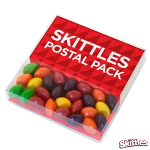 Promotional Skittles Postal Box printed with your logo from Total Merchandise