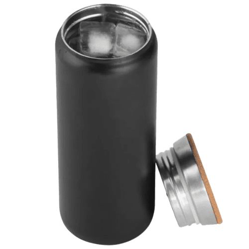 Branded 600ml Thermos Bottle with the lid off from Total Merchandise