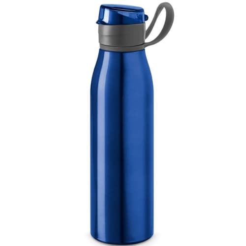 Branded 650ml Aluminium Sports Bottle with a design from Total Merchandise - Royal Blue