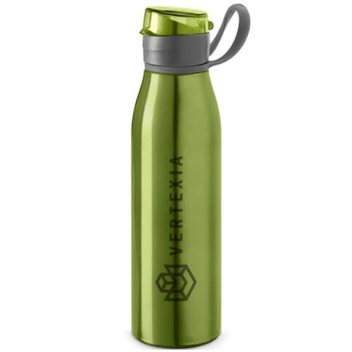 Custom 650ml ALuminium Sports Bottle with a printed design from Total Merchandise - Light Green