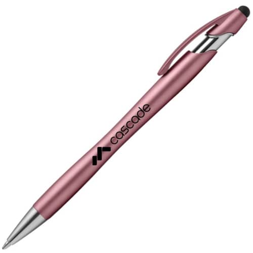 Custom branded La Jolla Stylus Pens with a printed design from Total Merchandise - Rose Gold