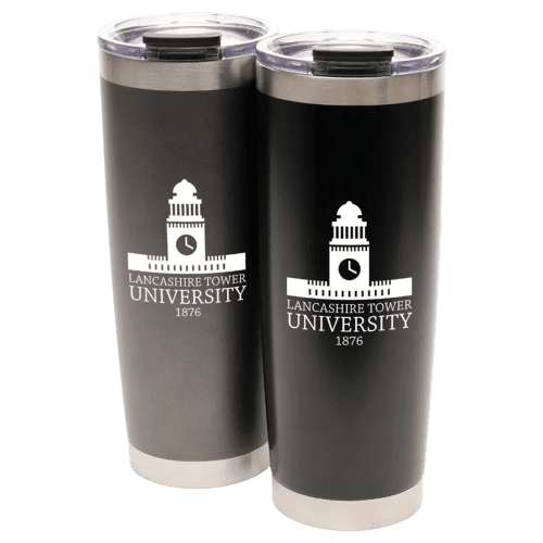 Group image of the Hawker travel mug and both colours available from Total Merchandise