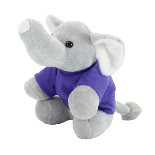 14cm Elephant with T-Shirt in Grey/Purple