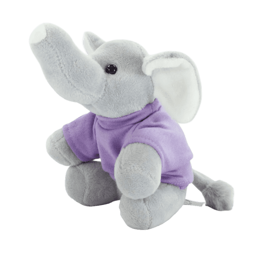 14cm Elephant with T-Shirt in Grey/Lilac