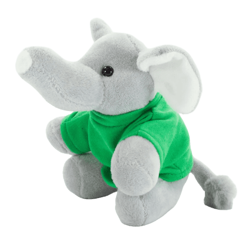 14cm Elephant with T-Shirt in Grey/Green