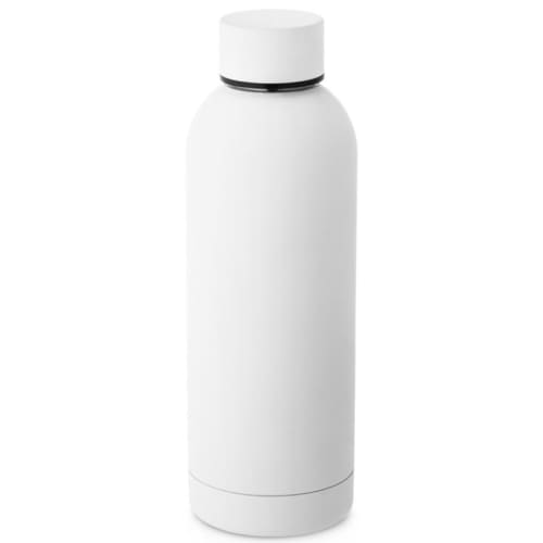 Promotional printed 550ml Stainless Steel Bottle with a design from Total Merchandise - White