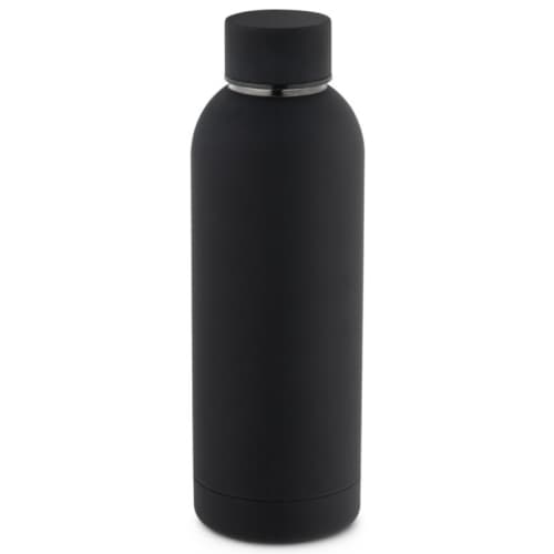 Custom branded 550ml Stainless Steel Bottle with a printed design from Total Merchandise - Black