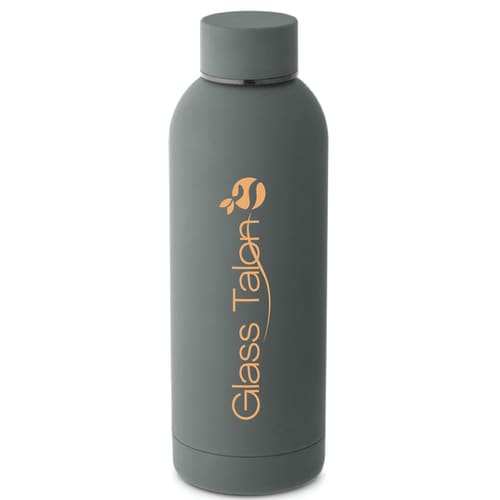 Logo-branded 550ml Stainless Steel Bottle with a printed design from Total Merchandise - Dark Grey