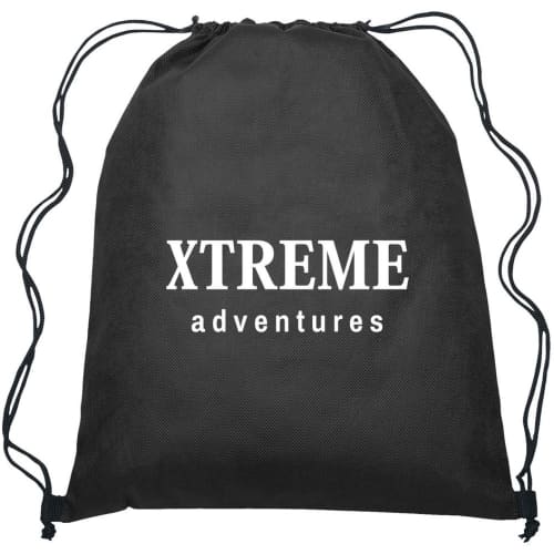 Logo-branded Ibiza Drawstring Backpack with a design from Total Merchandise - Black