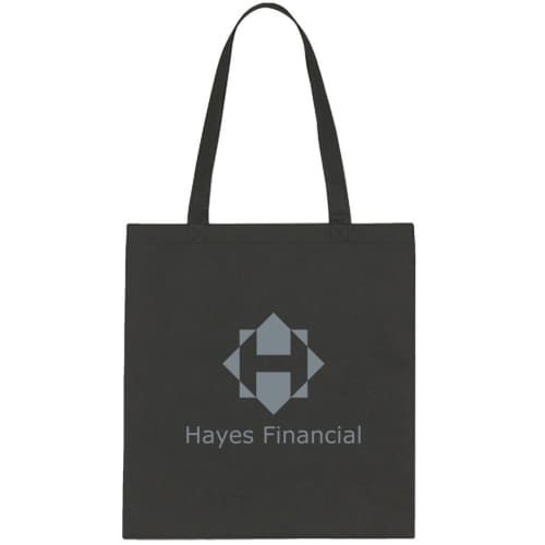 Logo-branded Madrid Tote Bag with a printed design from Total Merchandise - Black