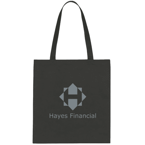 Logo-branded Madrid Tote Bag with a printed design from Total Merchandise - Black