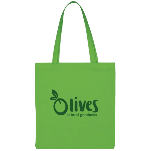 Custom branded Madrid Tote Bag with a printed design from Total Merchandise - Green