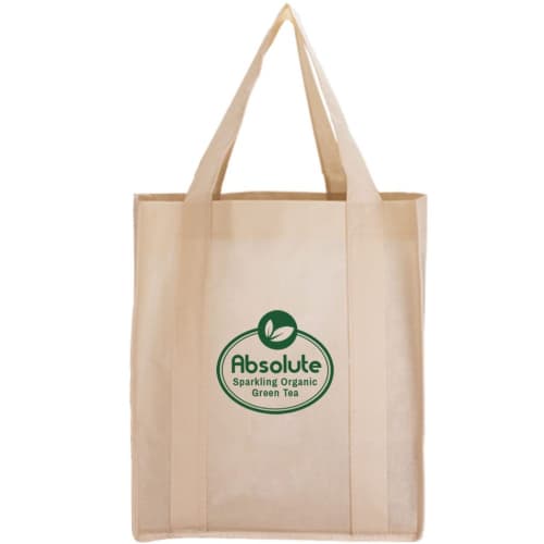 Promotional printed Malaga Shopping Tote Bag with a design from Total Merchandise - Natural