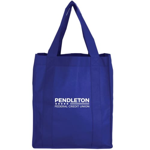 Custom Malaga Shopping Tote Bag with a printed design from Total Merchandise - Royal Blue