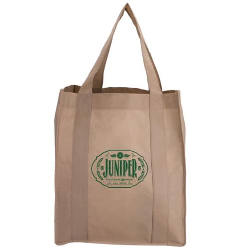 Promotional printed Malaga Shopping Tote Bag with a design from Total Merchandise - Tan