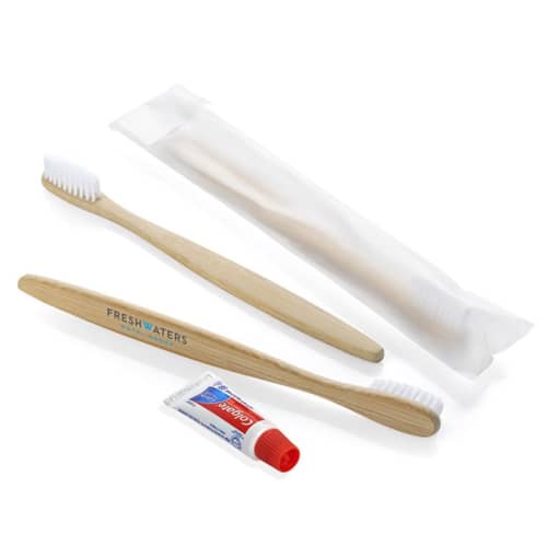 Promotional Bamboo Toothbrush and Tube of 5g Colgate Toothpaste from Total Merchandise