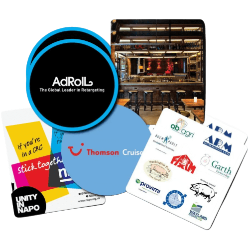 Promotional Custom Printed Beer Mats printed with your logo from Total Merchandise