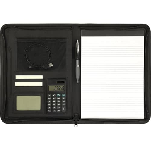 Promotional Recycled A4 Calculator Folder in Black printed with your logo from Total Merchandise