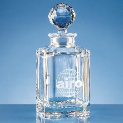 Promotional Crystalite Square Spirit Decanter in Clear engraved with the design of your choice