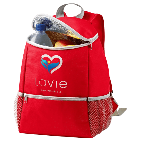 Promotional 10L Cooler Backpack in Red printed with your design from Total Merchandise