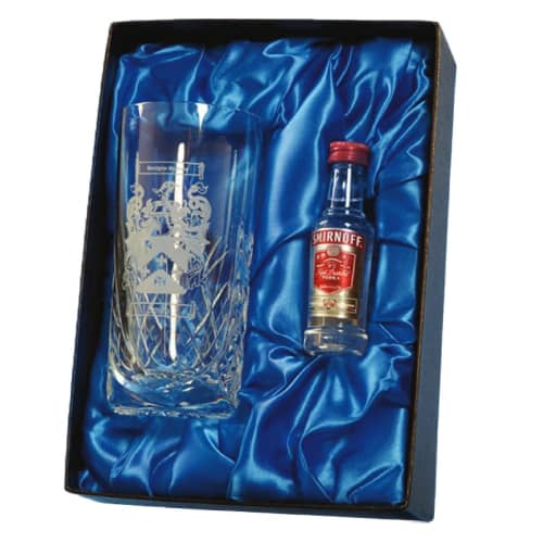 Promotional Vodka and Glass Gift Set with an engraved design from Total Merchandise