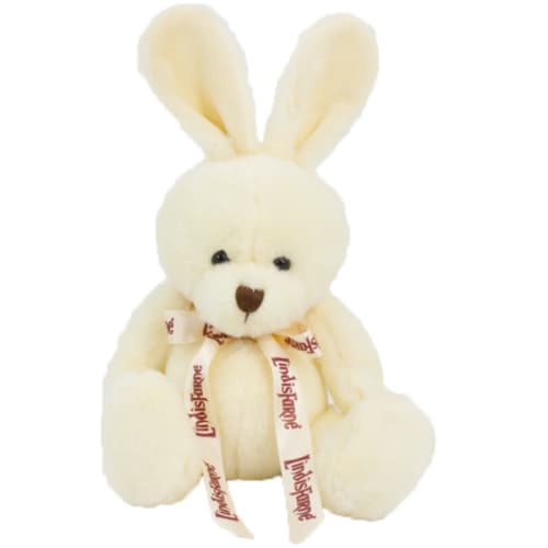 Logo Branded 15cm Rabbit with Bow from Total Merchandise - Cream