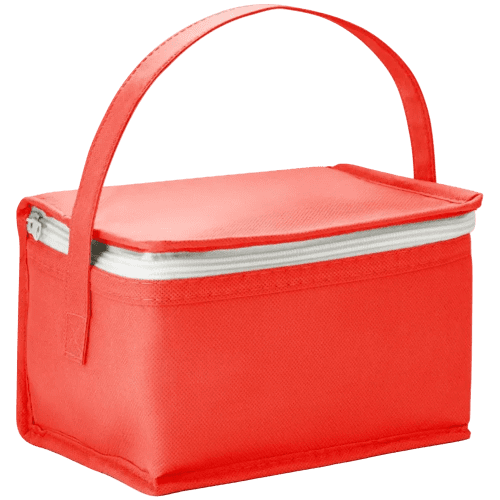 Custom branded 3L Non-Woven Cooler Bag in Red printed with your logo from Total Merchandise
