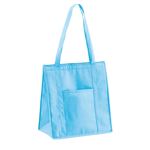 Custom branded 10L Non-Woven Cooler Bag in Light Blue printed with your logo from Total Merchandise