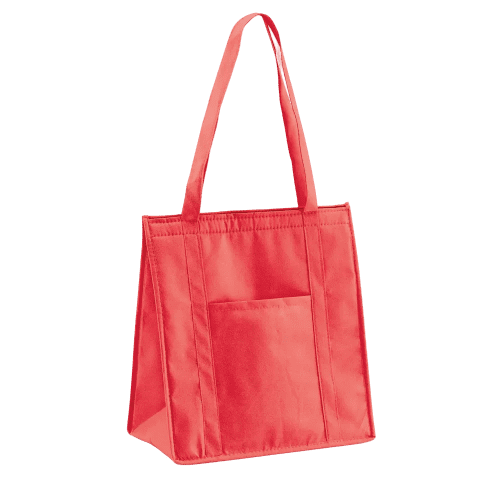 Logo branded 10L Non-Woven Cooler Bag in Red printed with your logo from Total Merchandise