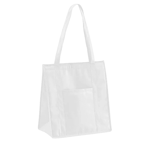 Custom printed 10L Non-Woven Cooler Bag in White printed with your logo from Total Merchandise