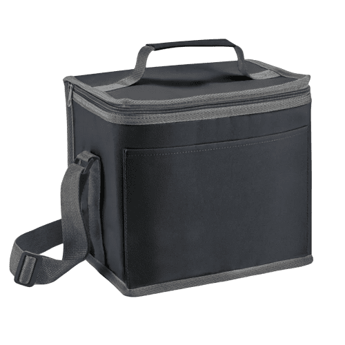 Logo printed 9L Cooler Bag in Black printed with your company logo from Total Merchandise