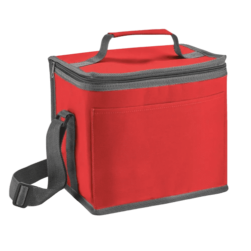 Customisable 9L Cooler Bag in Red printed with your company logo from Total Merchandise