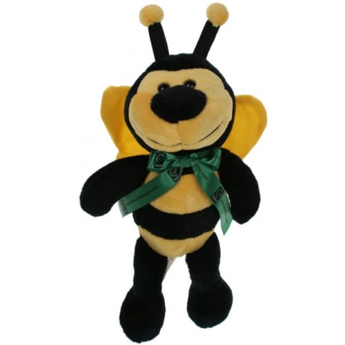 Logo branded 20cm Bertie Bee with Bow with a printed design from Total Merchandise