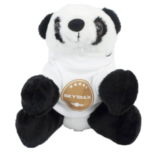 Promotional 16cm Panda with T-Shirt in Black printed with your logo from Total Merchandise