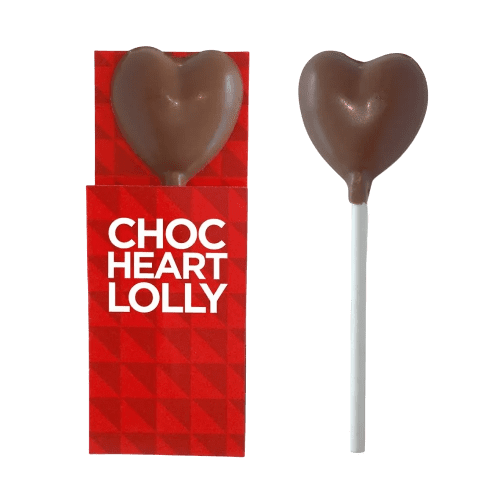 Logo Branded Heart ChocolateLolly with a full colour printed design from Total Merchandise