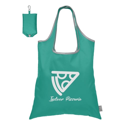 Promotional Rpet Foldaway Tote Bag in Teal printed with your logo from Total Merchandise