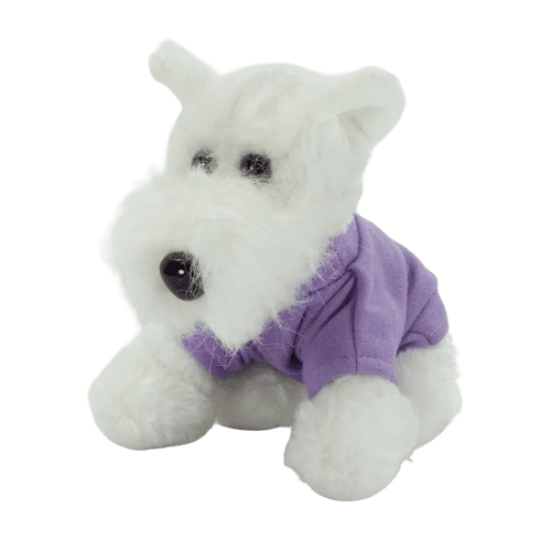15cm Westie Dog with T-Shirt in Lilac