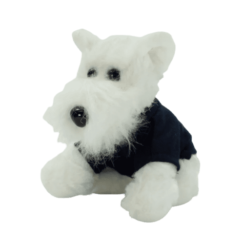 15cm Westie Dog with T-Shirt in Navy