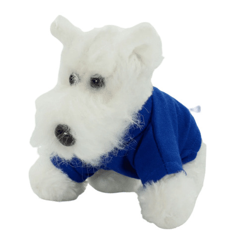 15cm Westie Dog with T-Shirt in Royal Blue