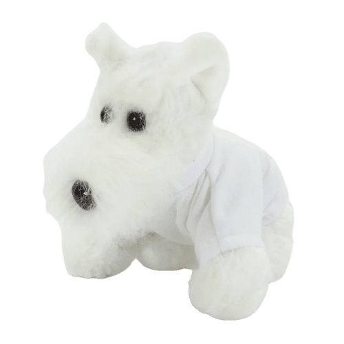 Promotional 15cm Westie Dog with T-Shirt printed with your logo from Total Merchandise