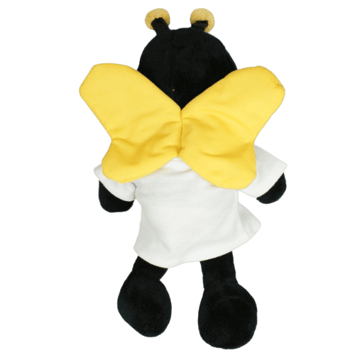 Customisable 20cm Bertie Bee with T-Shirt in Black/Yellow from Total Merchandise