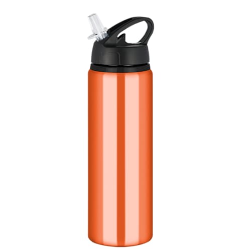 Tide Metal Water Bottle with Flip Cap in Orange