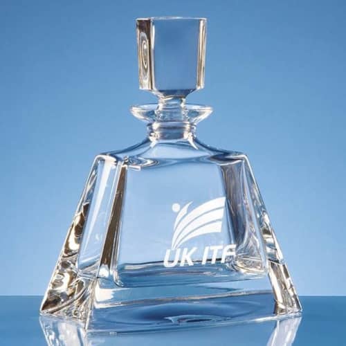 Promotional 700ml Lead Crystal Midi Boston Decanter engraved with your logo from Total Merchandise