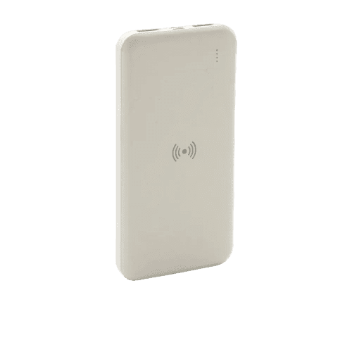 Recycled Plastic 8000 mAh Wireless Powerbank in Off White