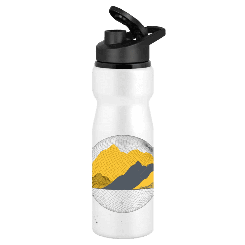 Promotional Nova Water Bottle With Snap Cap in White printed with your logo from Total Merchandise