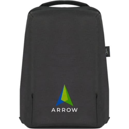 Logo Branded RPET Anti-Theft Backpack with a full-colour design from Total Merchandise