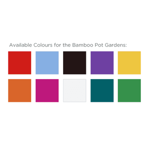 Available colours for the Bamboo Pot Gardens with a design from Total Merchandise