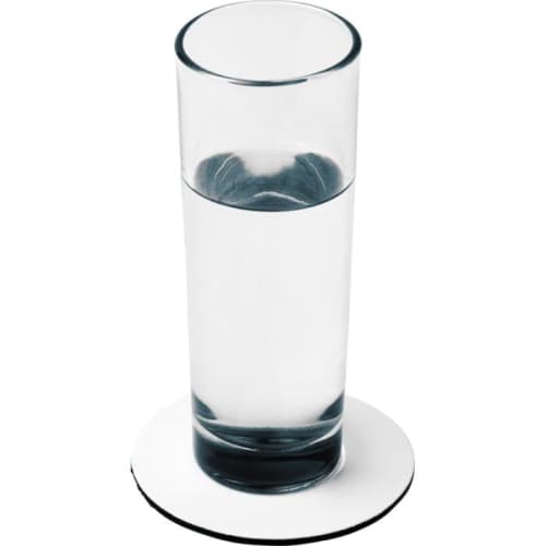 Lifestyle image of the Round Q Mat Coaster from Total Merchandise